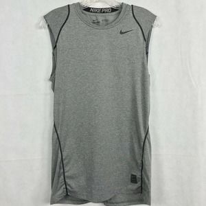 Nike Pro Dri Fit Shirt Mens Sz S Grey‎ Knit Breathable Sleeveless Athletic Sport